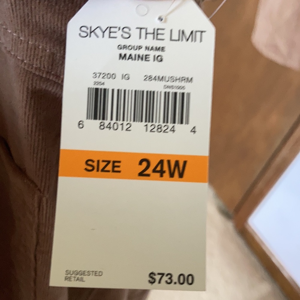 Skye’s the limit mushroom brown pant w stretch & elastic waist 24W - Picture 11 of 16